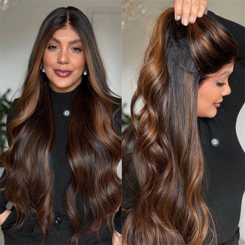 

Ombre Медово-коричневый мелирование Синтетический HD парик фронта шнурка Термостойкое волокно Волосы Предварительно выщипанные с детскими волосами для женщин 32 дюйма