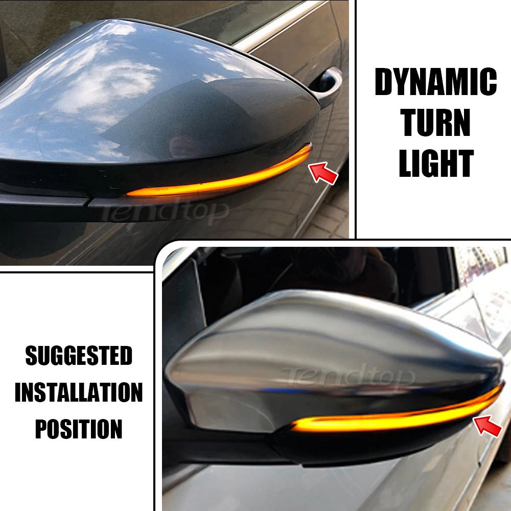 Dynamic LED Rearview Mirror Lamp Flowing Turn Signal Lights Car Accessories For Skoda Superb A7 B8 MK3 III Typ 3V 2016- 2019