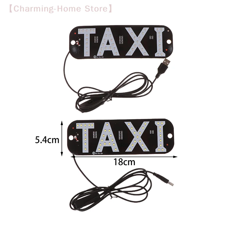 【M】Universal Taxi Roof Light, LED Taxi Sign with USB Power, Cab Panel Indicator Lamp for Vehicle Decoration & Signal Light