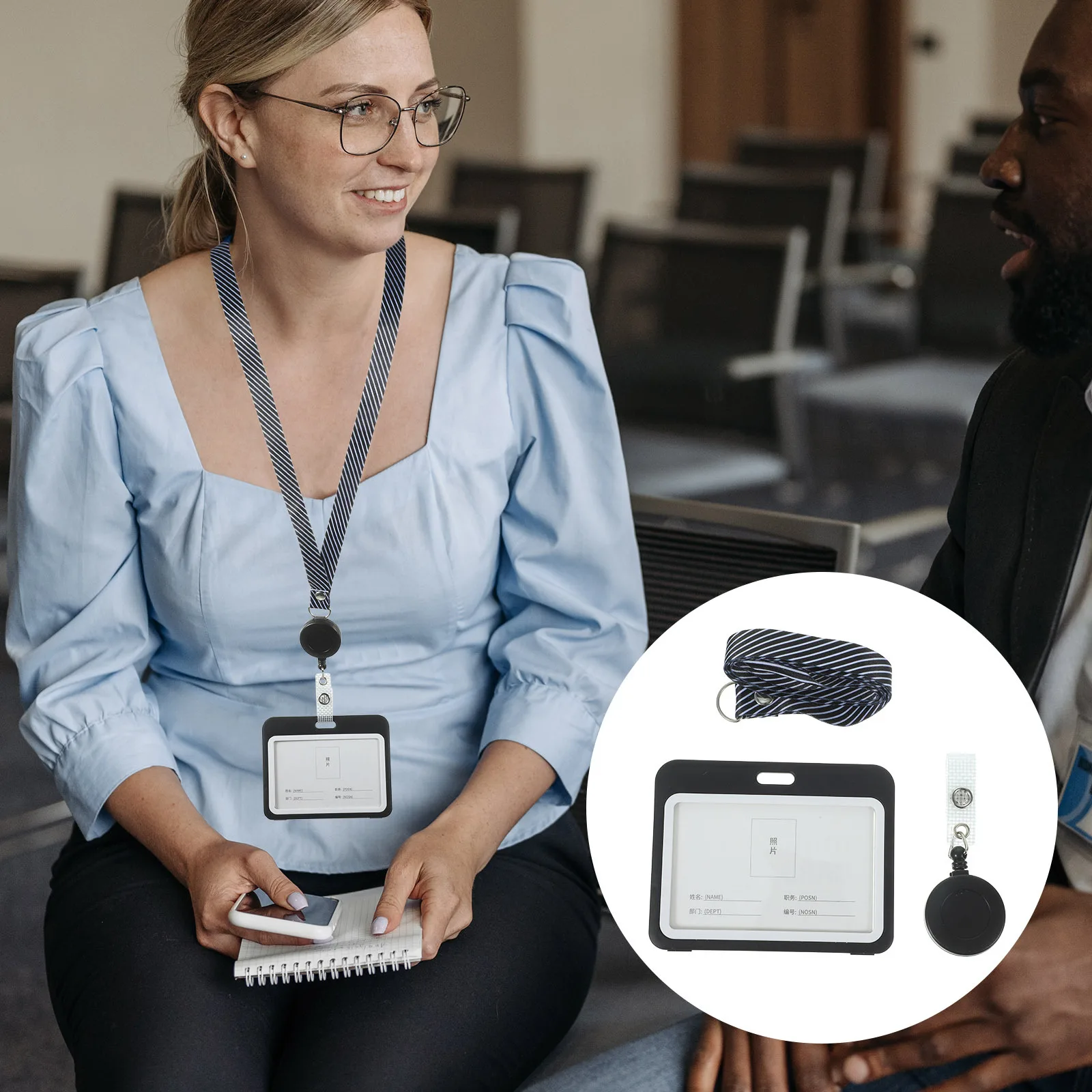 

2Pcs Horizontal Id Badge Holders Card Sleeves Anti-Scratch Transparent Protective Covers for Teachers Students Doctors Nurses