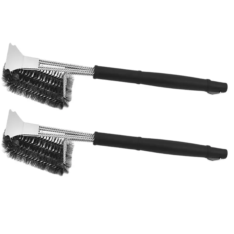 

ABAH-Safe Grill Brush - Bristle Free BBQ Grill Brush - Rust Stainless Steel Barbecue Cleaner - Great Grilling Accessories