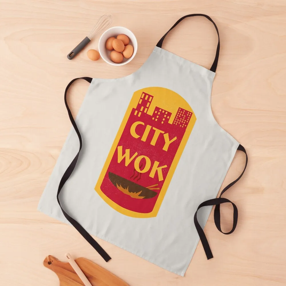 

City Wok Logo Apron Manicurists Novelties Kitchen And Home waterproof for women New year's Apron