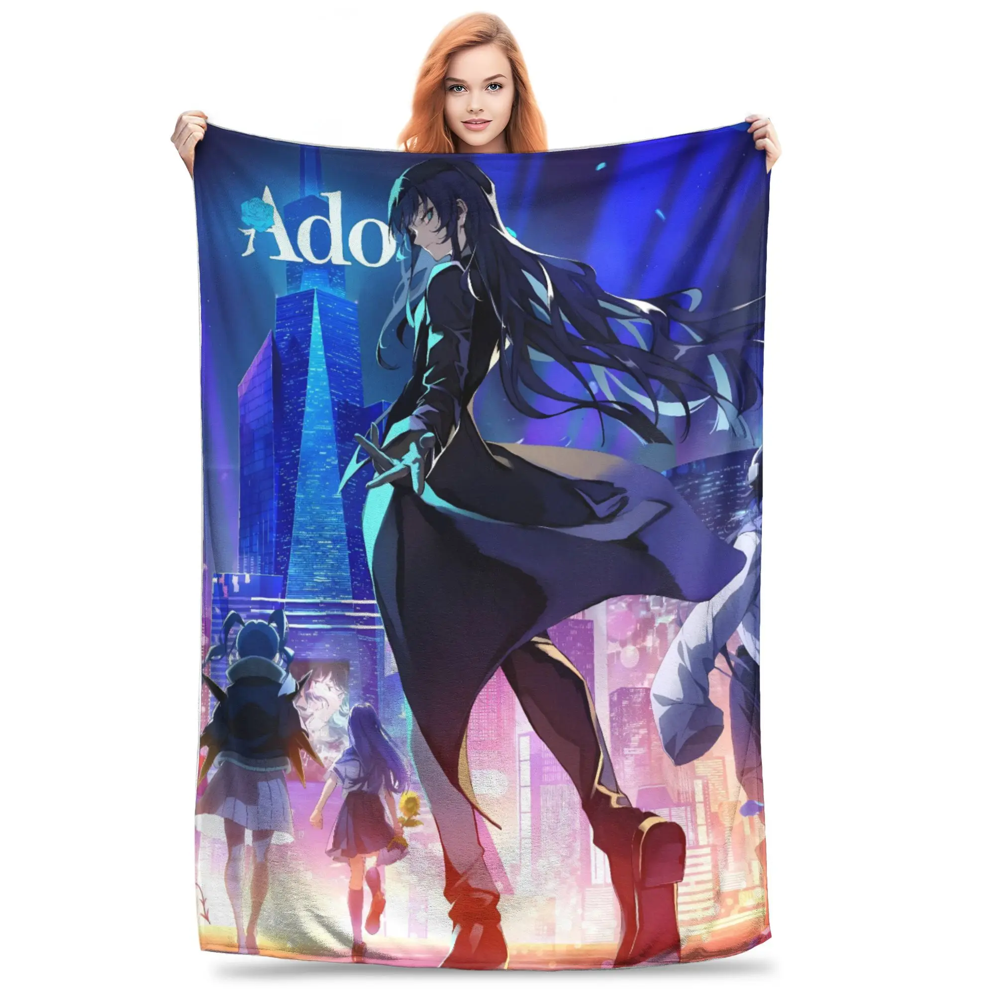 

Ado WORLD TOUR 2025 Hibana Blanket Soft Fashion Plush Bedding Throws For Children Home Decor Flannel Bedspread Bed Cover
