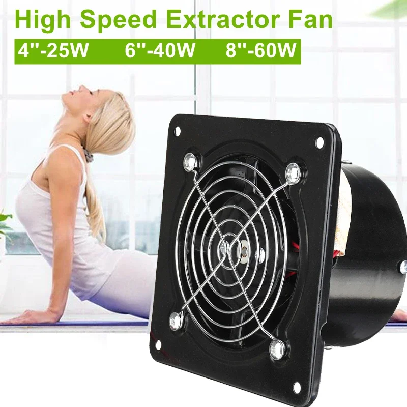 4/6/8Inch Extractor Ventilation Fan Exhaust Fan Air Blower High Speed Bathroom Kitchen Toilet Air Vent Window Wall Fan