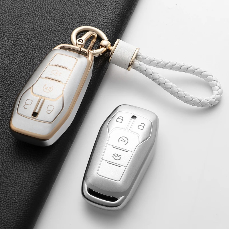 

Модный мягкий чехол из ТПУ для автомобильного ключа, чехол для Ford Fusion Mondeo Mustang F-150 Explorer Edge, 5 кнопок, умные аксессуары без ключа