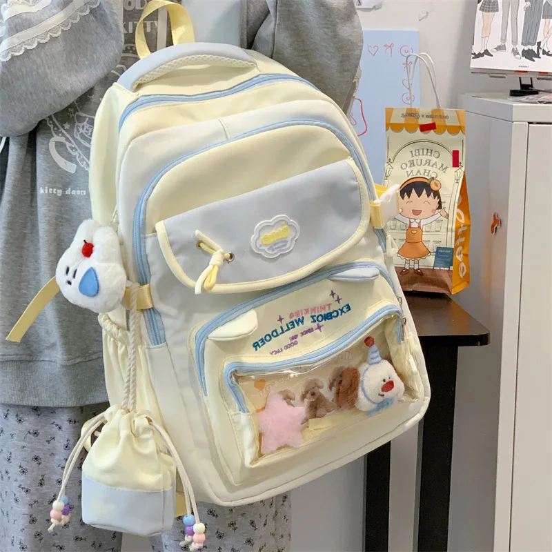 Contrast color desihngirls backpack Good lookingandlargecapacityschool backpack for girls Pain bag tote bagforwomenAgiftforagirl