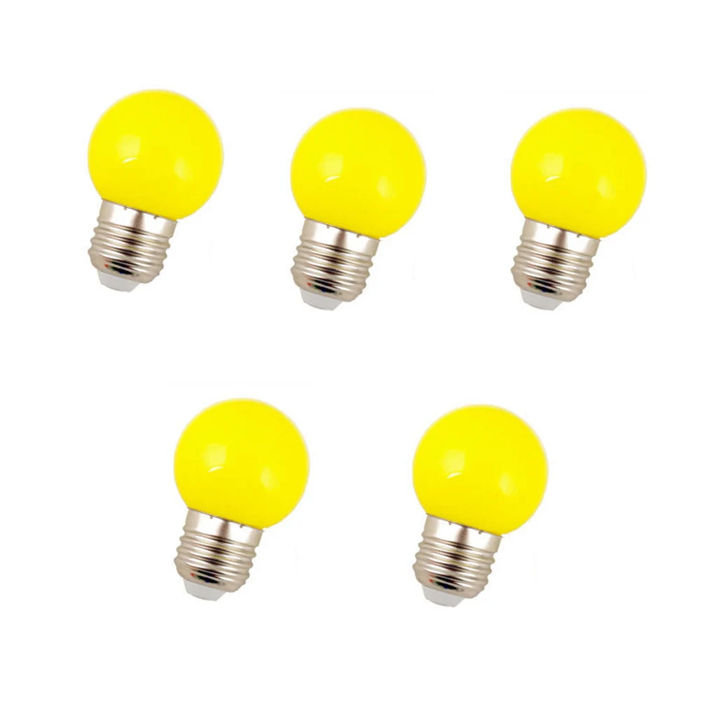 10 قطعة مجموعة لمبة إضاءة LED ملونة مصباح احتفالي مشرق للفناء ساحة قاعة غرفة نوم بار مطعم استخدام E27 2 واط غلاف الكمبيوتر الأصفر