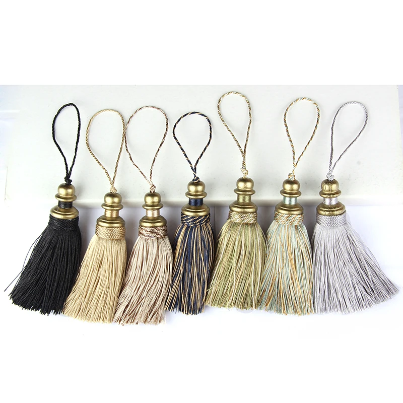 1PC styl europejski Tassel z wiszące liny jedwabne szycia frędzle wykończenia ozdoba na klucz Tassel na zasłony Home Decoration