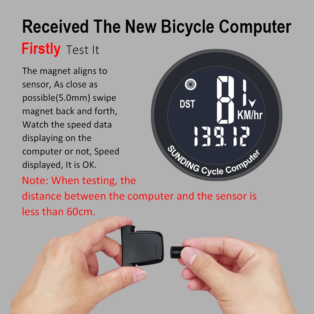 Wireless Bicycle Computer Waterproof Cycling Bike Speedometer Multi-functional Bicycle Odometer for Bike Handlebar and Stem