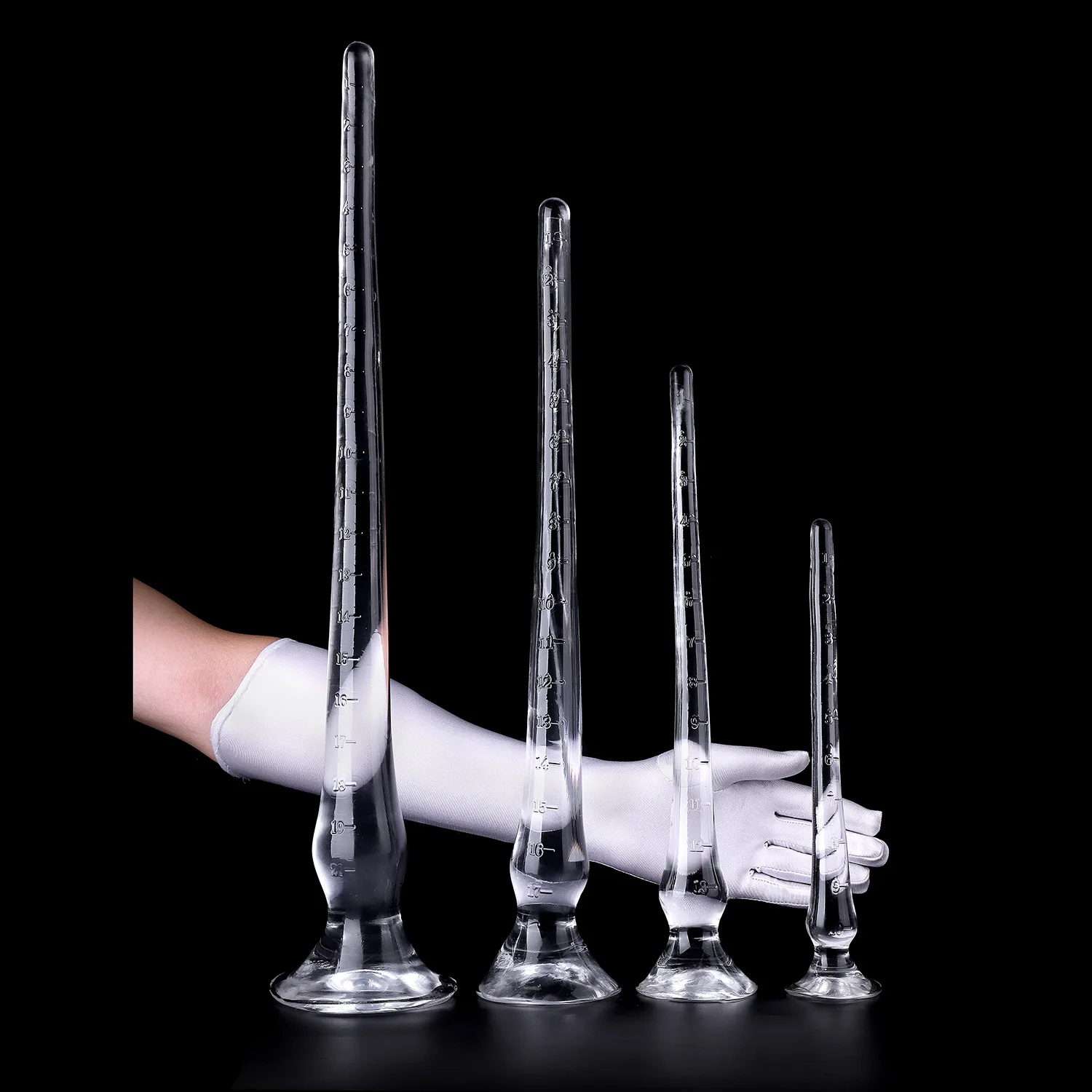 Transparent Super Long Soft Anal Plug Dildo With Scale Strip Crystal White Anal Whip Prostate Massager dildo vagina Sex Toys