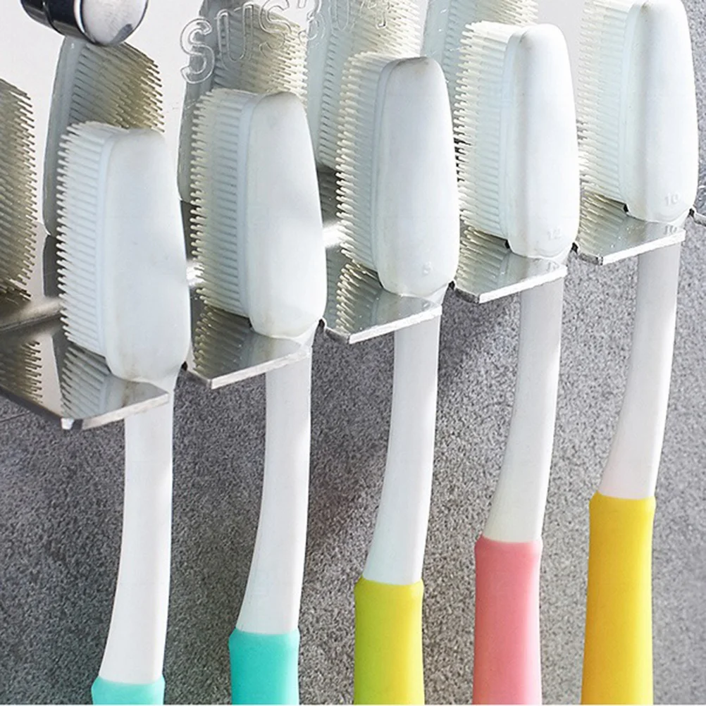 

Wall Mounted Toothbrush Holder 304 Stainless Steel Five Slot Bathroom Rack Organizer for Toothbrush Cup Storage Dryer Holder