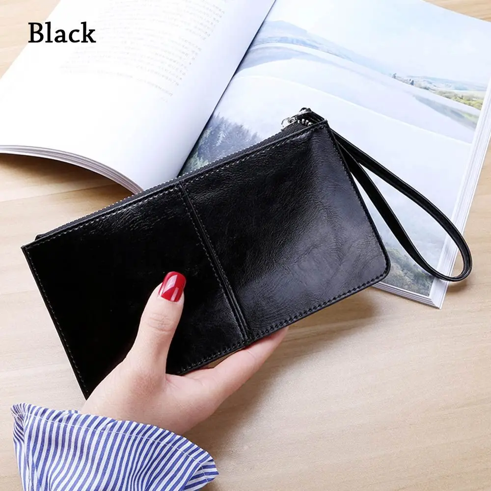 

Long Zipper Leather Money Bag Purse Coin Purse Wallets