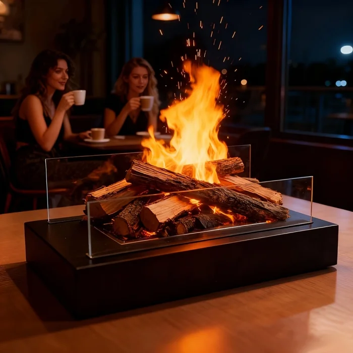 Portable Tabletop Fireplace Heater Mini Stove Indoor Decorative Atmosphere Furnace For Household Living Room Desktop Warm
