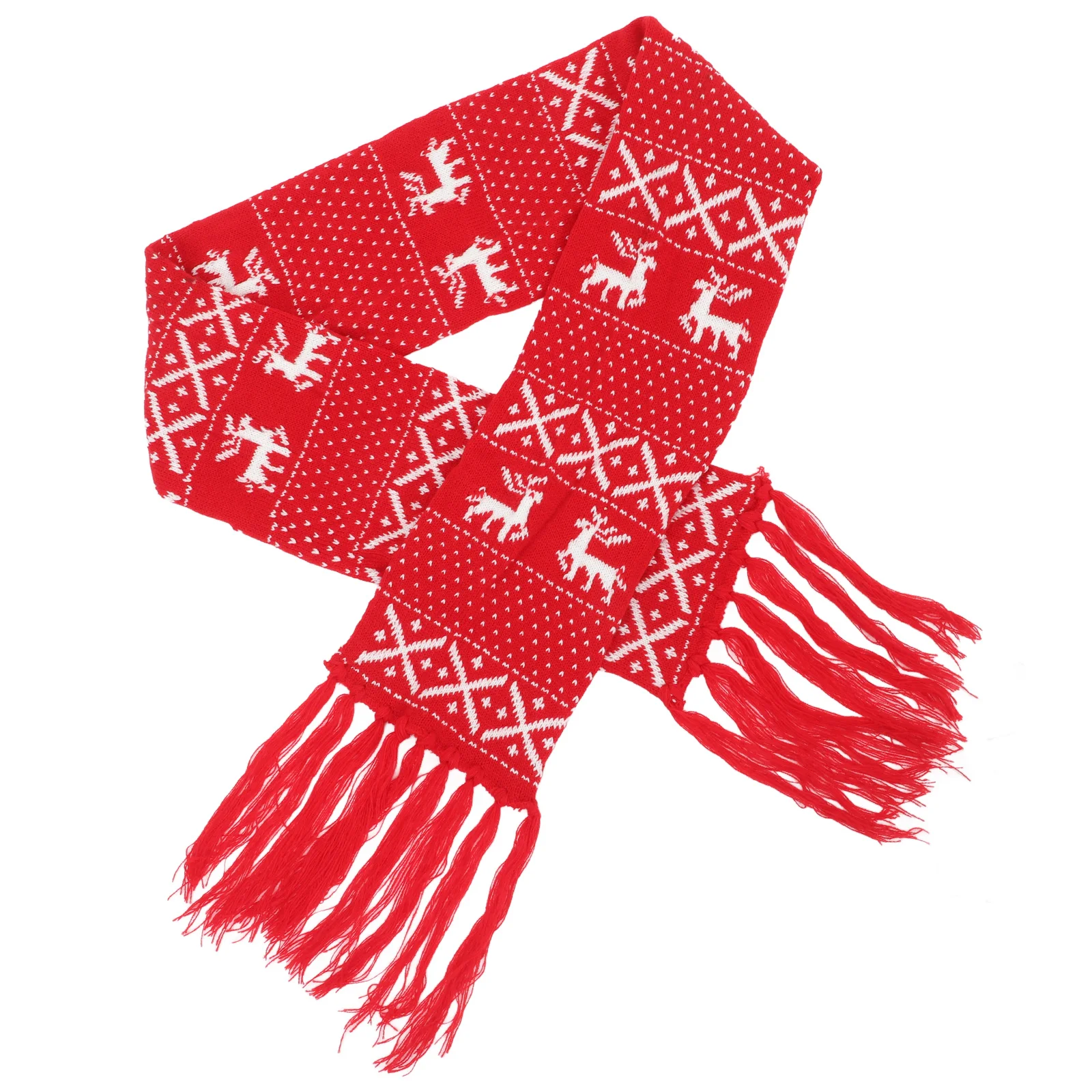 

Christmas Scarf Warm Knitted Wool Theme Sweater Yarn Travel Winter Fashion Colors Christmas Elements Stylish Long Lasting Warmth