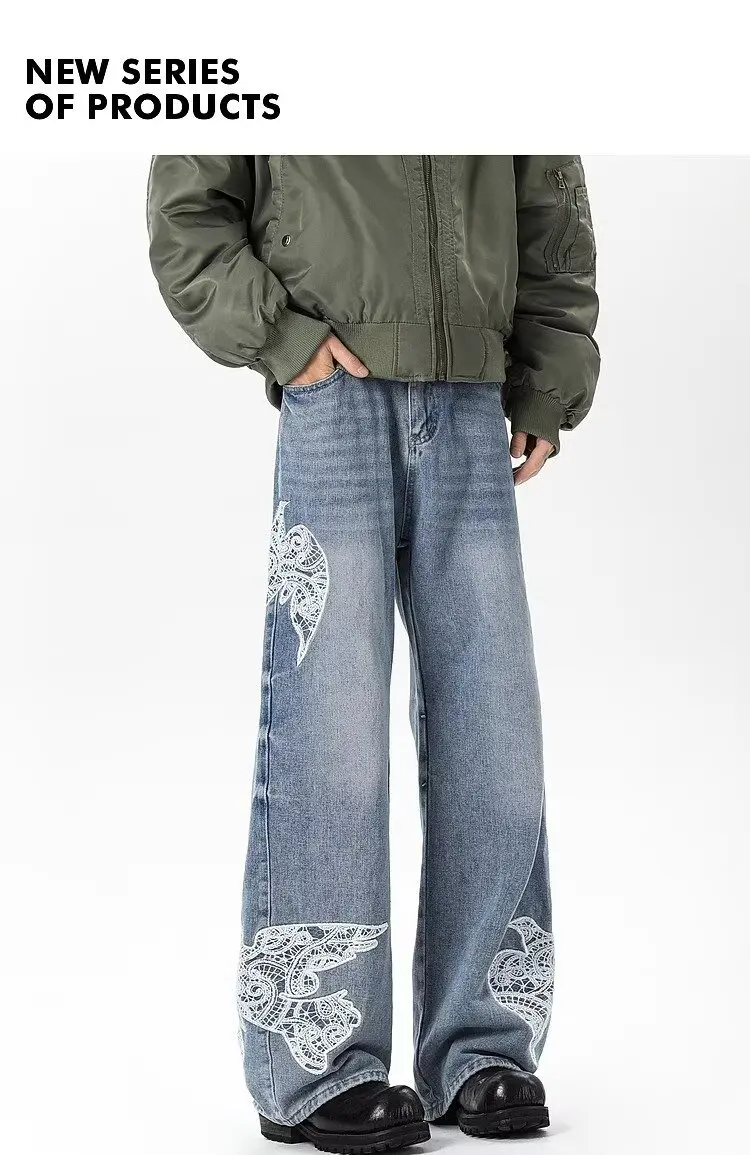 

Women Jeans Oversize Hip-hop Fashion Vintage Streetwear Y2K Wide Leg Jean High Waist 2024 Boyfriend Trouser Baggy Denim Pants