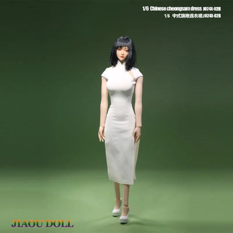 JO24X-02 1/6 escala soldado feminino novo chinês qipao fenda saia longa brinquedos modelo de roupas caber 12 ''ph figuras de ação corpo bonecas