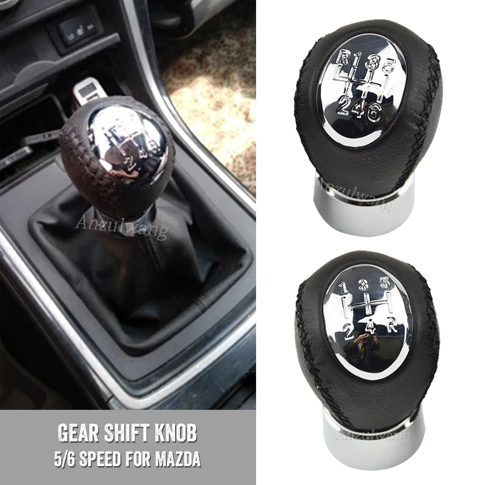 5 6 Speed Gear Shift Knob For MAZDA 6 GG/GY 2002-2007 Gear Shifter Stick Pen HandBall