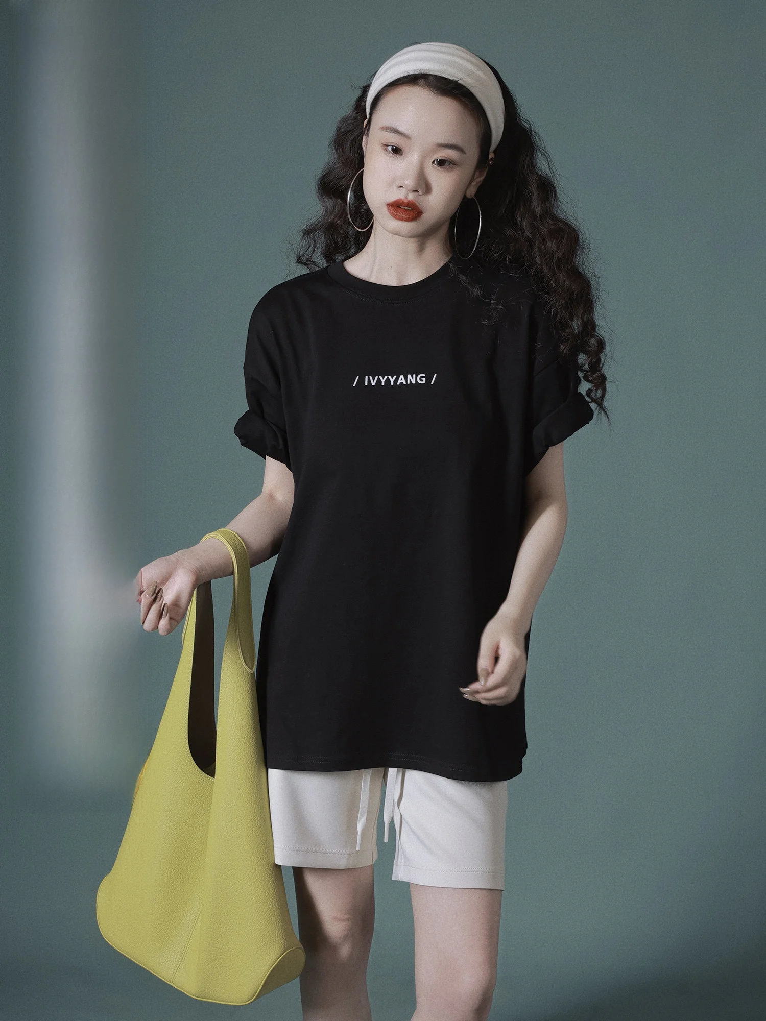 

Ivy Yang 0th Anniversary Pure Cotton Printed T-irt Classic oulder ort Sve Mid-Length Casual Loose Fit Summer Top