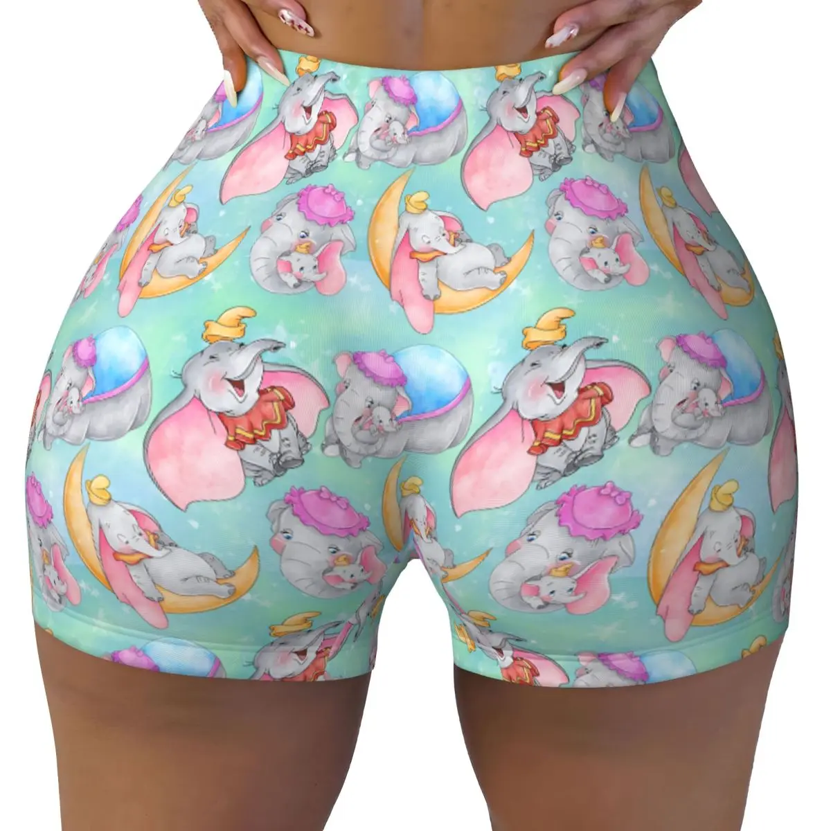 

Пользовательские шорты Дамбо с героями мультфильмов аниме для бега, волейбола, спортивные шорты для женщин, спортивные шорты для йоги из фильмов