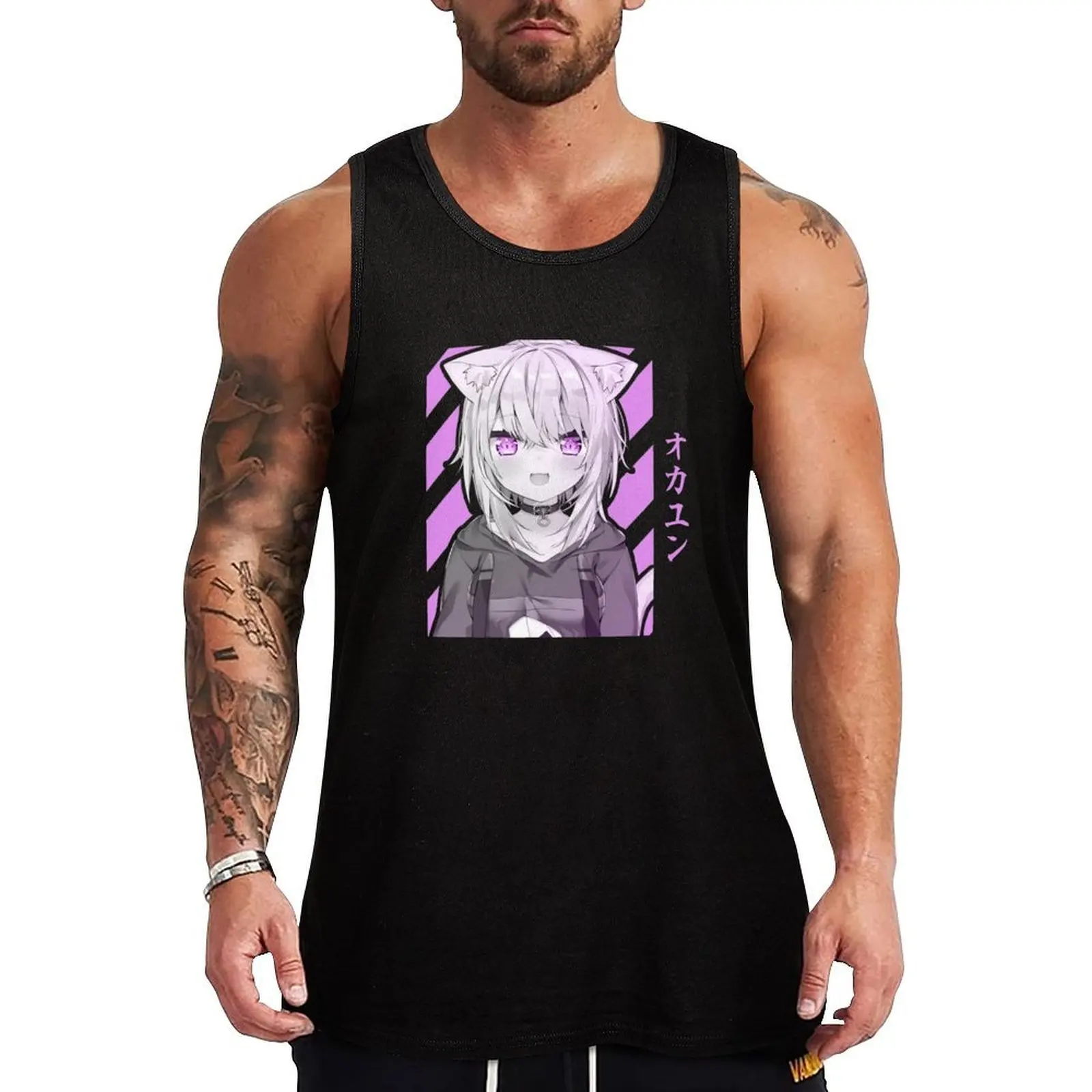

Nekomata Okayu Design Tank Top Simple Tank Top Soft Breathable Daily Undershirt
