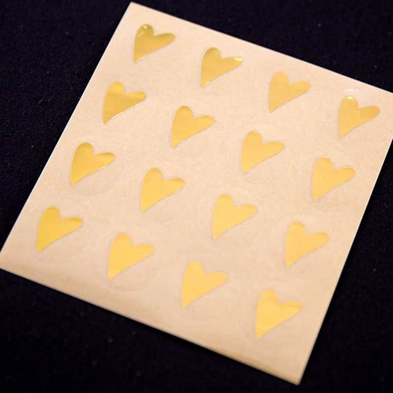 Transparent Golden Heart Labels Sticker,Gift Paper Labels Stickers,Decoration Labels Seal Stickers 160pcs/lot