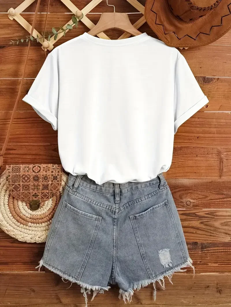 Women's Plus Size T-shirt Graphic Short Sleeve Clothing Top, Loose and Casual, Soft and Comfortable Breathable, Outdoor Sports