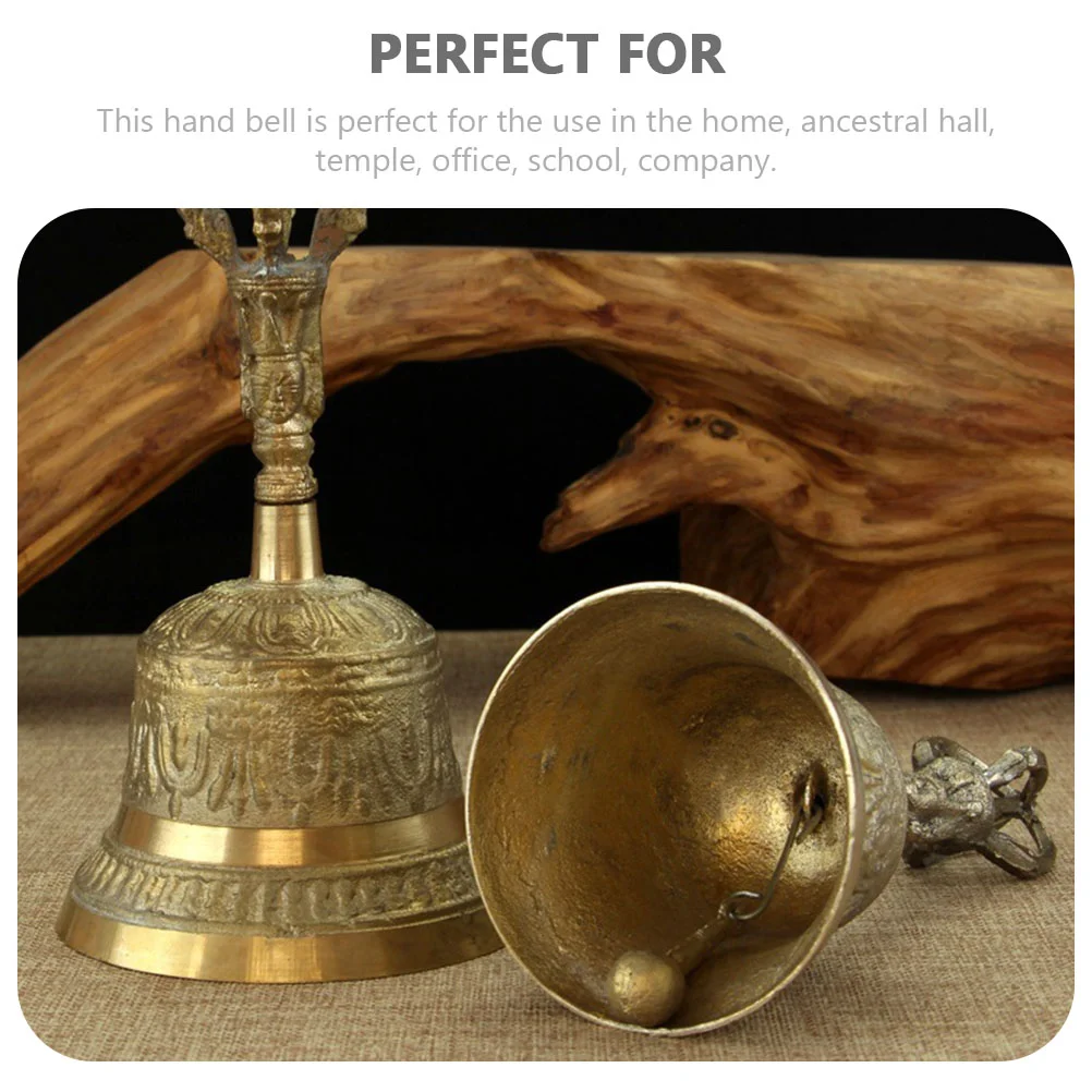 Hand Ring Bell Call Unique Copper Five Shares Loud Simple Decor Heavy Decorative