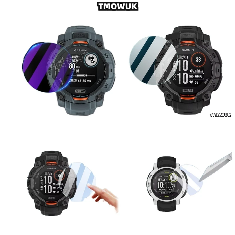 

For Garmin Instinct 2 2X 3 3E Crossover 40 45 50 Mm Tempered Glass Screen Protector 9H Hardness HD Anti - Scratch