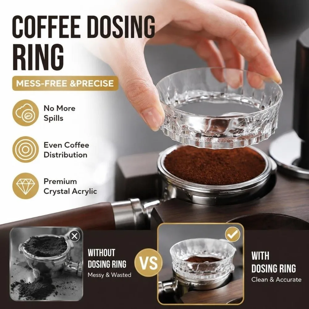 51/58mm Coffee Dosing Ring Magetic Easy To Install Coffee Distribution Tool Replacement Plastic Filling Ring Tool Coffee Machine