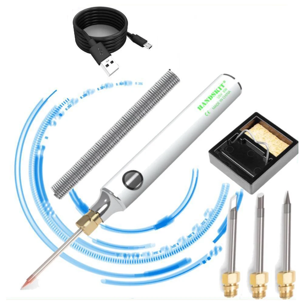 USB Charging Soldering Iron 5V 8-10W Adjustable Temperature Iron Kit OR Tip For SMD Work And Other Small Soldering Jobs