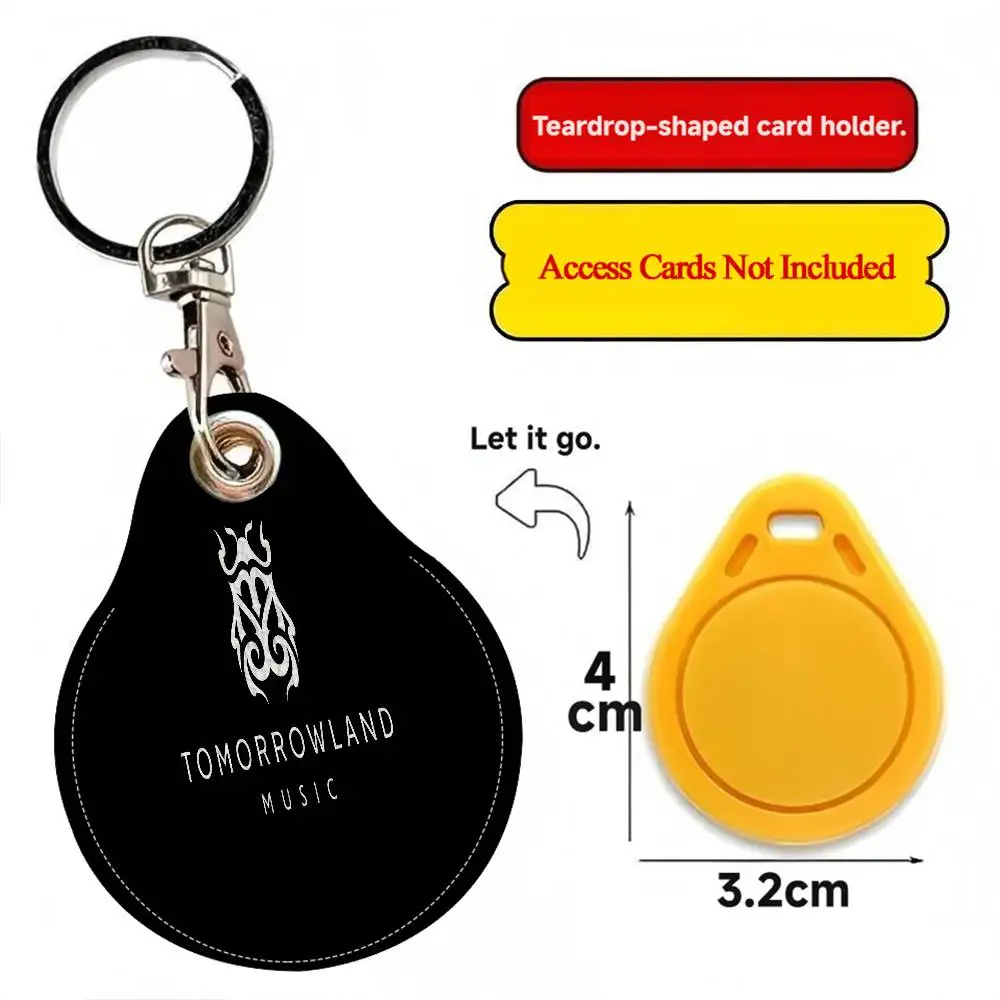 Tomorrowland Music Logo المرأة البسيطة بو الجلود حالة المفاتيح الوصول حافظة للبطاقات مفتاح العلامة حلقة شارة صغيرة حلقة رئيسية قفل الباب العلامات