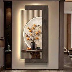 LED light three-dimensional sandstone porch decorative painting with light light corridor corridor hanging painting new Chinese