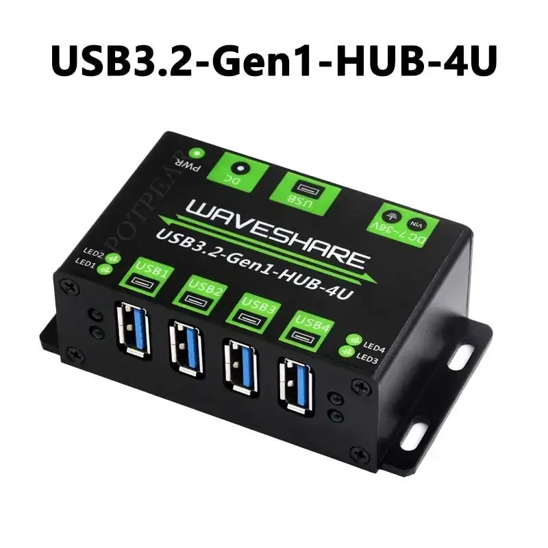 

USB3.2 Gen1 One-To-4U Industrial USB HUB Onboard 7~36V DC power port For Multi Systems