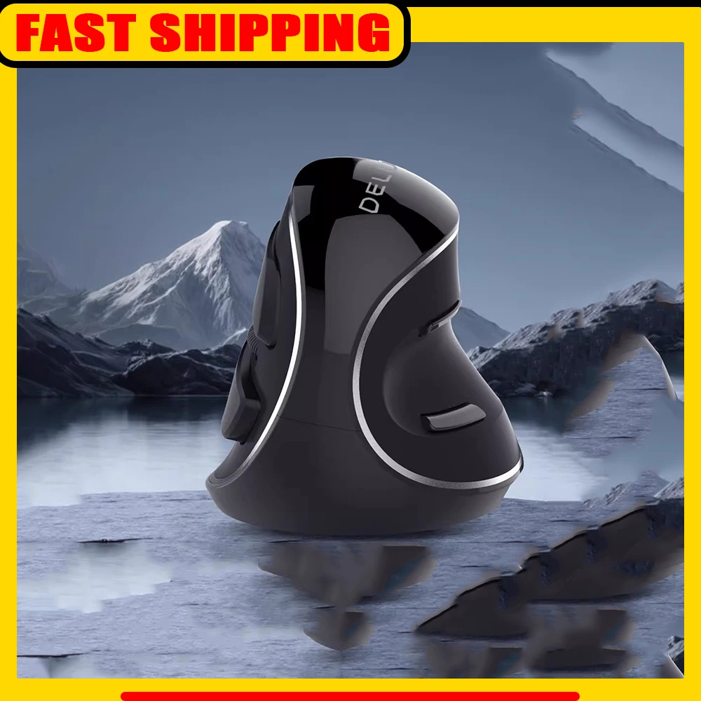 

Беспроводная вертикальная мышь DELUX M618PLUS RGB для офиса и работы, с низкой задержкой, бесшумная, для ПК, аксессуары, подарки