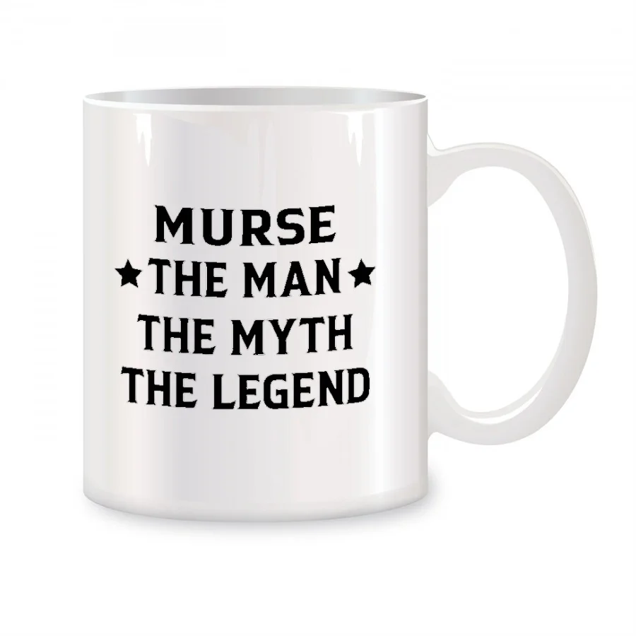 Murse The Man The Myth The Legend Mugs For Nurse Men Colleague, Friends Birthday Novelty Coffee Ceramic Tea Cups White 11 oz