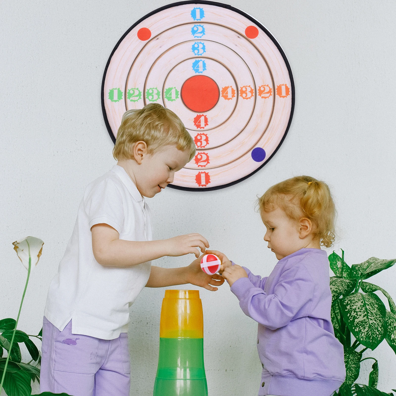 

2 Sets Dart Board Toys Sticky Balls for Kids Lightweight Portable Outdoor Indoor Throwing Game Educational Cloth Plates Toy