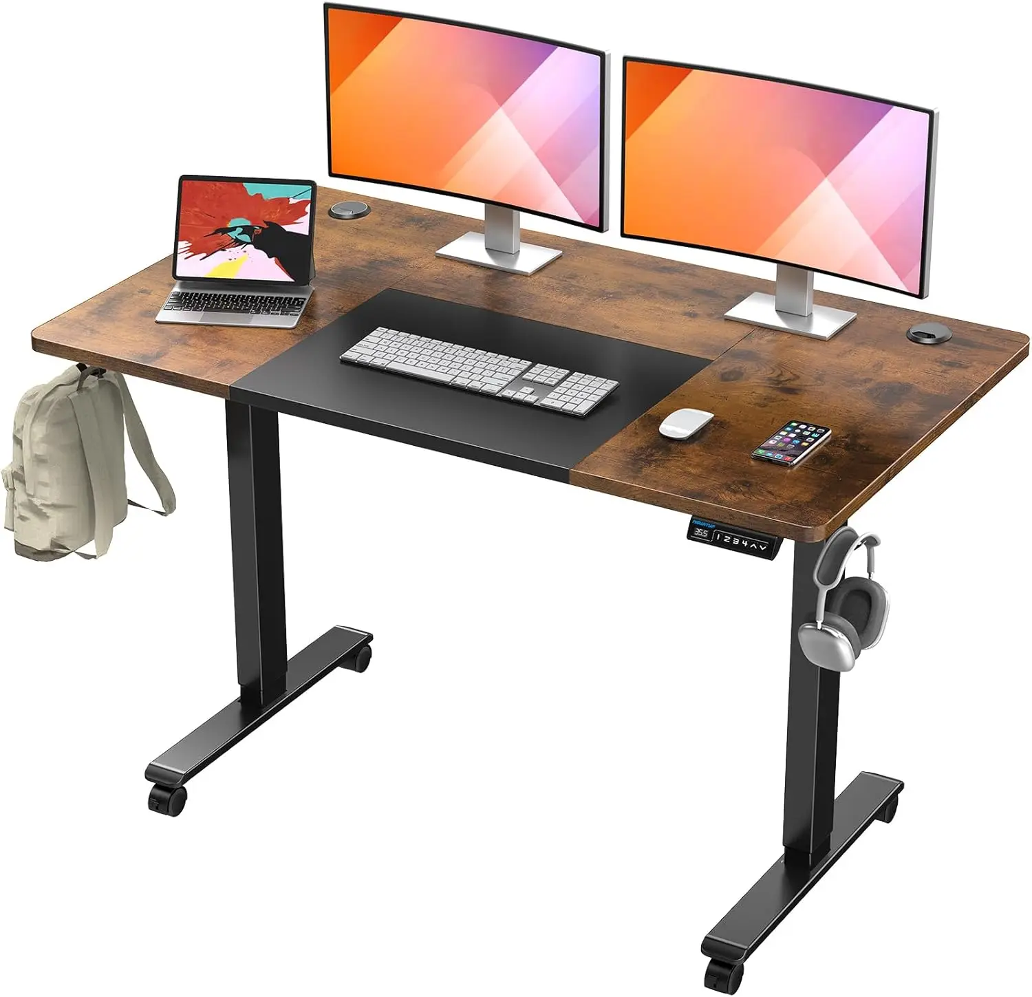 

55x28 Inches Electric Height Adjustable Standing Desk Sit Stand Desk with Memory Controller Ergonomic Stand Up Desk for Home