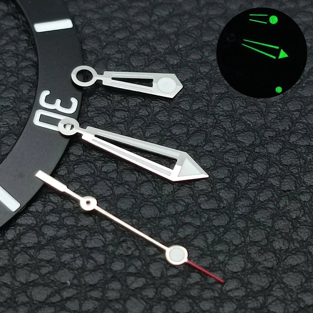 أجزاء الساعة من النوع الدبوس NH35، عقارب الساعة، يد ساعة NH35، مؤشر، أخضر فائق الإضاءة، مناسب لحركة NH35/NH36. #2