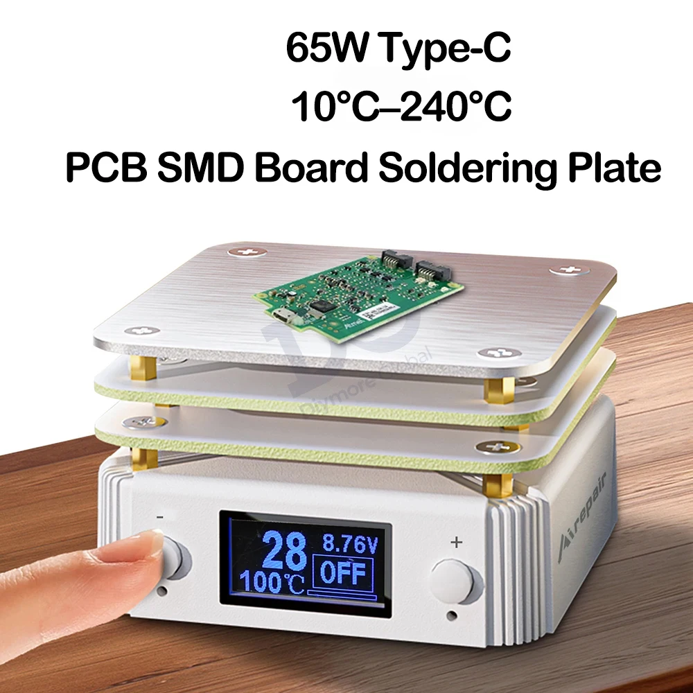 

Мини-паяльная пластина Type-C, печатная плата, паяльная пластина, регулируемая постоянная температура, нагревательный инструмент, станция предварительного нагрева, инструменты для ремонта