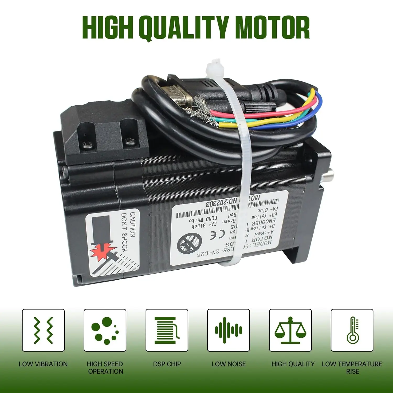 【EU US】3 x 3N.m Nema24 closed loop Servo Motor kit 5A 2-Phase & 2HSS60 Hybrid Driver CNC Controller Kit