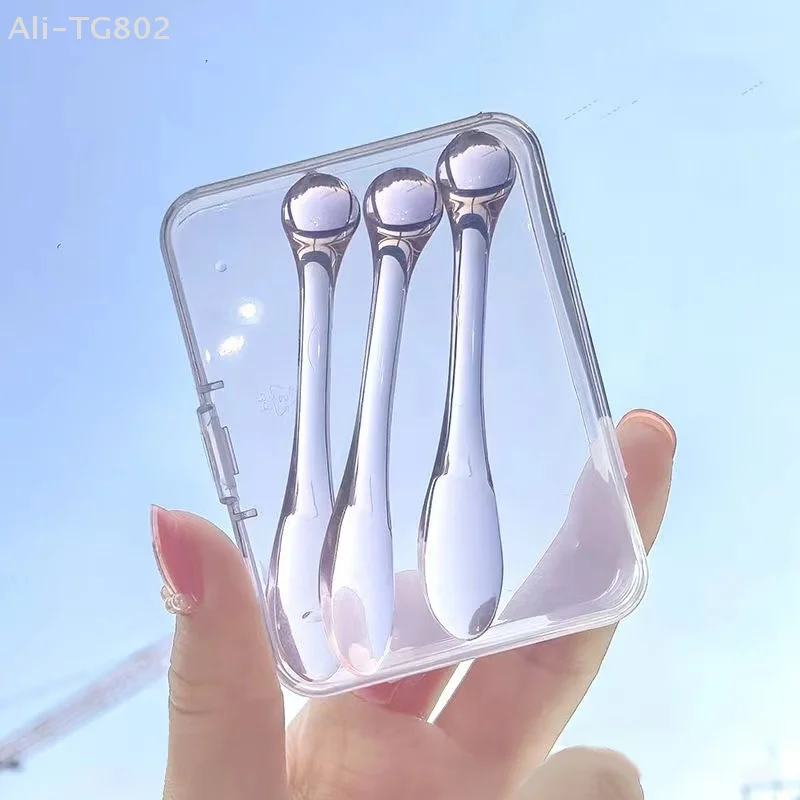 Conjunto de Espátulas e Colheres de Acrílico para Cosméticos (1/3 peças) com Caixa para Mistura de Creme Facial, Máscara e Argila, Ferramentas de Beleza, incluindo Rolo Absorvente