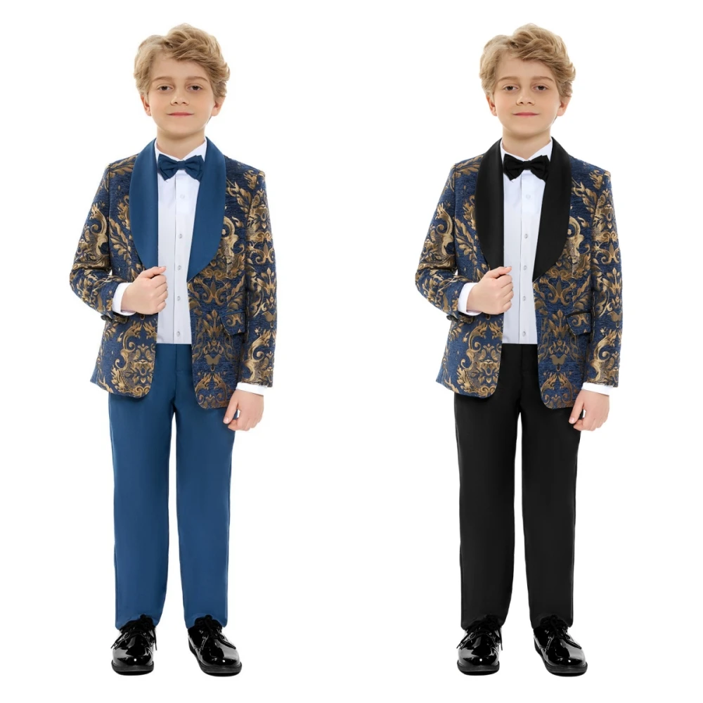 

Classic 2 Pieces Blazer Pants Boys Slim Fit Suits Handsome Child Tuxedo For Birthday Wedding Party School Performance Activities