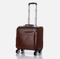 Men Business Travel Rolling Luggage suitcase Underseat Carry on Suitcases 18 Inch Travel Luggage bag with 4 Spinner Wheels