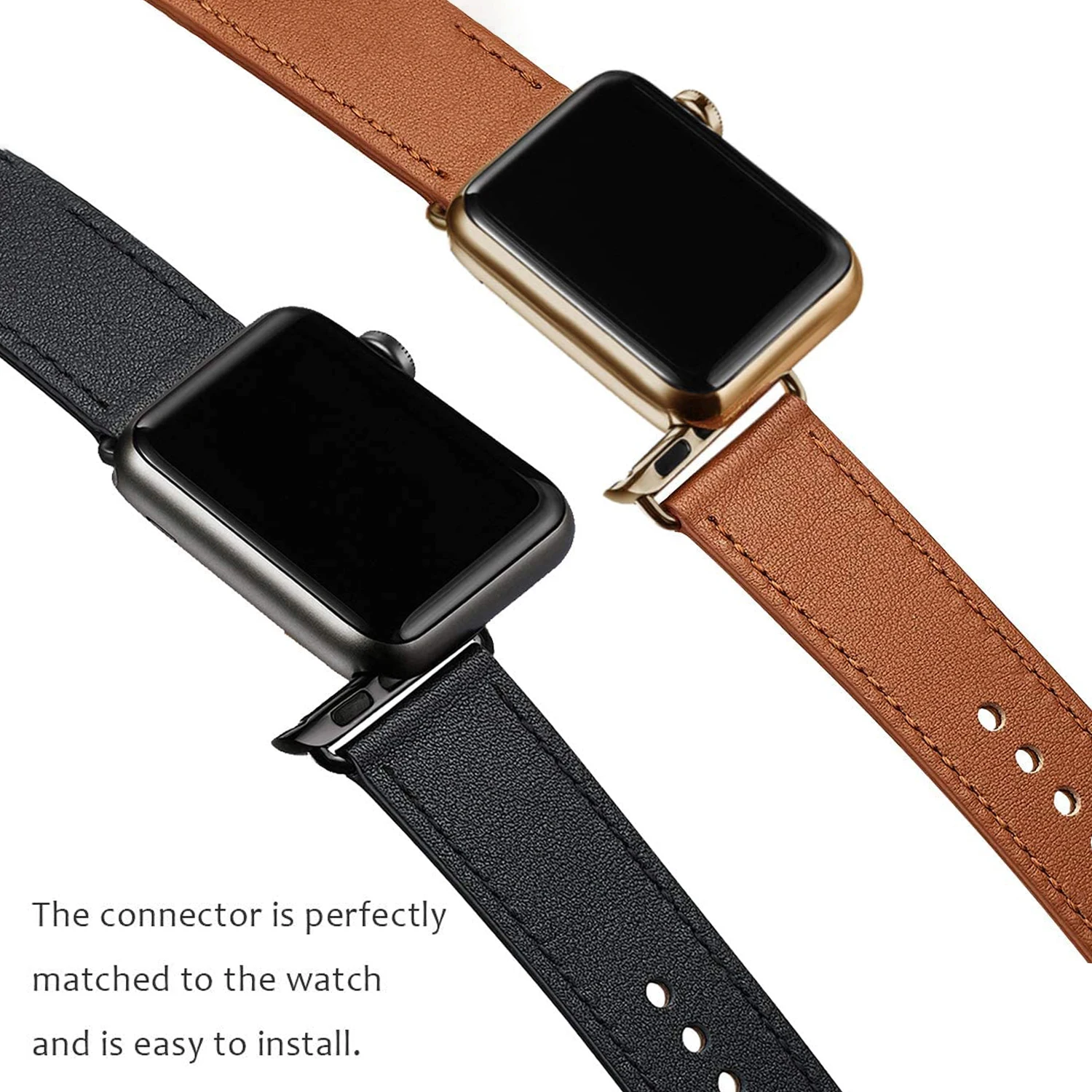 Colorful Leather link loop strap For apple watch band 44mm 40mm 41MM 45MM for iWatch series 8 7 6 SE 5 4 bracelet 42mm Ultra49mm