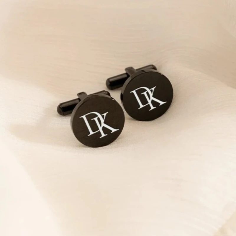 Personalized Stainless Steel Cufflinks for Groom Custom Initials Wedding Gift for Him Best Man Bridegroom Jewelry Present 2025