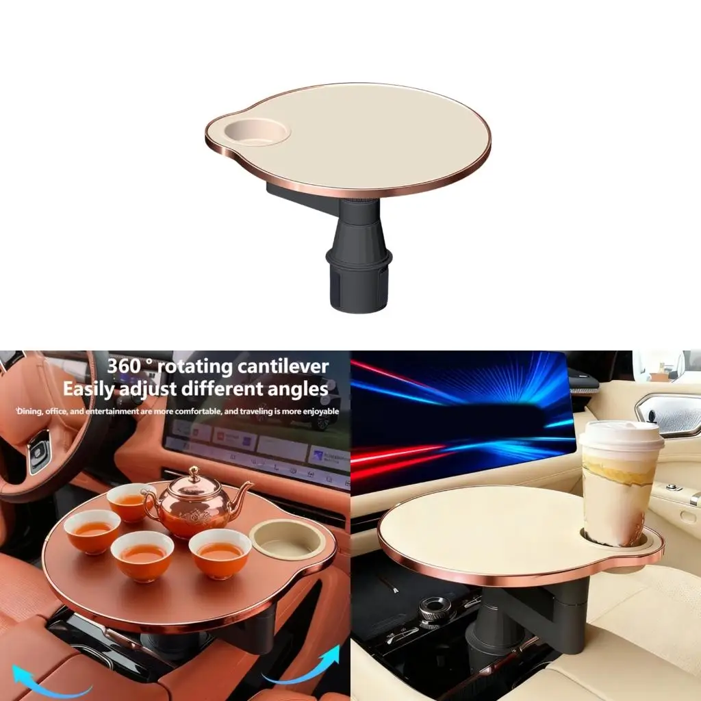 Car Front Tray Including Drink owner And Rotating Top For Eating And Tasks