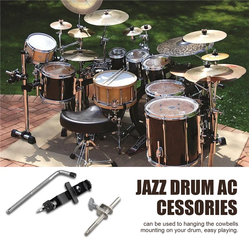 

ABVL-Drum Cowbell Holder Clamp Professional Percussion Musical Instrument Support Clip Portable Repairing Parts