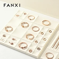 Oirlv Beige Jewelry Display Sets Shop Cabinet Display Props New Necklace Display Bust Jewelry Store Ring Earrings Bangle Tray