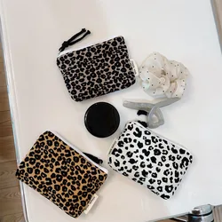Small Women Leopard Cosmetic Bag Coin Purse Zipper Make Up Bag Travel Washing Makeup Organizer Beauty Case Money Bag