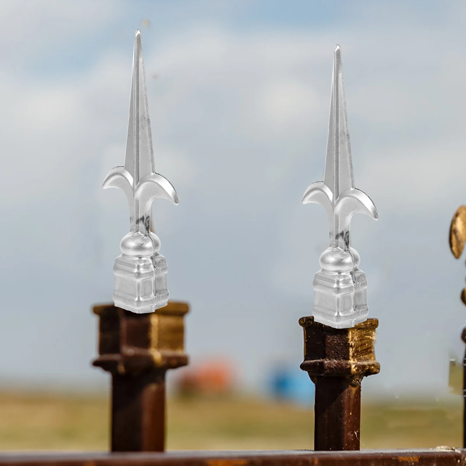 

4pcs Fence Finials Heavy Duty Outdoor Toppers For Fences Decks Railings Decorative Post Caps Fence Post Covers Repair Spike